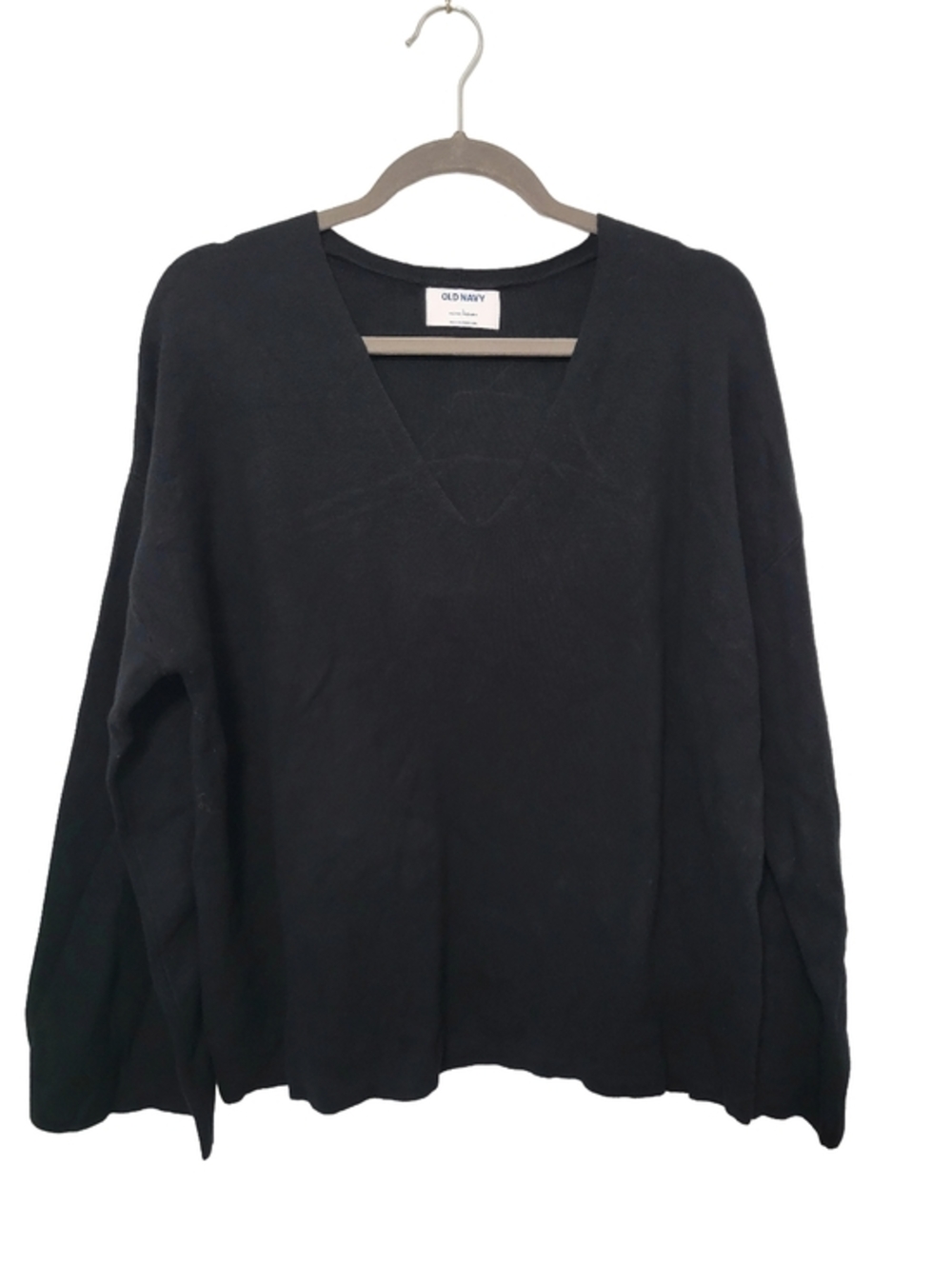 NWT Old Navy Bell-Sleeve V-Neck Sweater Black Size L *Read* Relaxed Flowy Comfy
